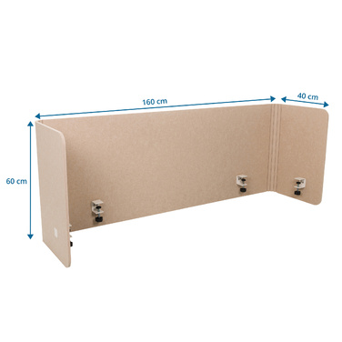 Акустична перегородка для офісу FLEXMIUT U 160x40x60 PET бежева hjh OFFICE