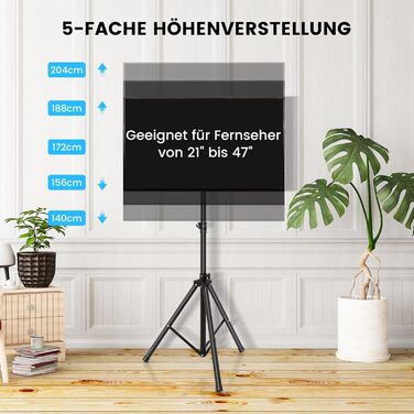 Підставка для телевізора COSTWAY, регульована по висоті, для телевізорів 21-47 дюймів (Plasma/LCD/LED), до 35 кг, чорна