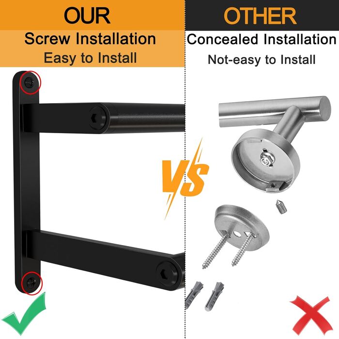 Тримач для рушників на стіну, 60 см, нержавіюча сталь, чорний, для ванної кімнати, спальні, кухні