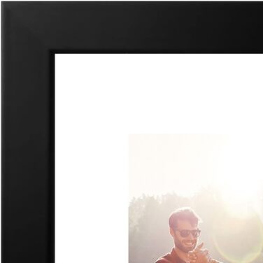 Американська квартира 20x50,8 см Рамка для картин Колаж Чорний - Розмістіть три фотографії 10x15 см на стіні - Фоторамка для кількох сімейних фотографій - Композитне дерево з небитким склом (08x24 Black з 5 отворами 4x6)
