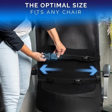 Ергономічна подушка під поперек Healthfix з ефектом пам'яті для офісного стільця, авто та дивана (розмір Medium, 70-90 кг)