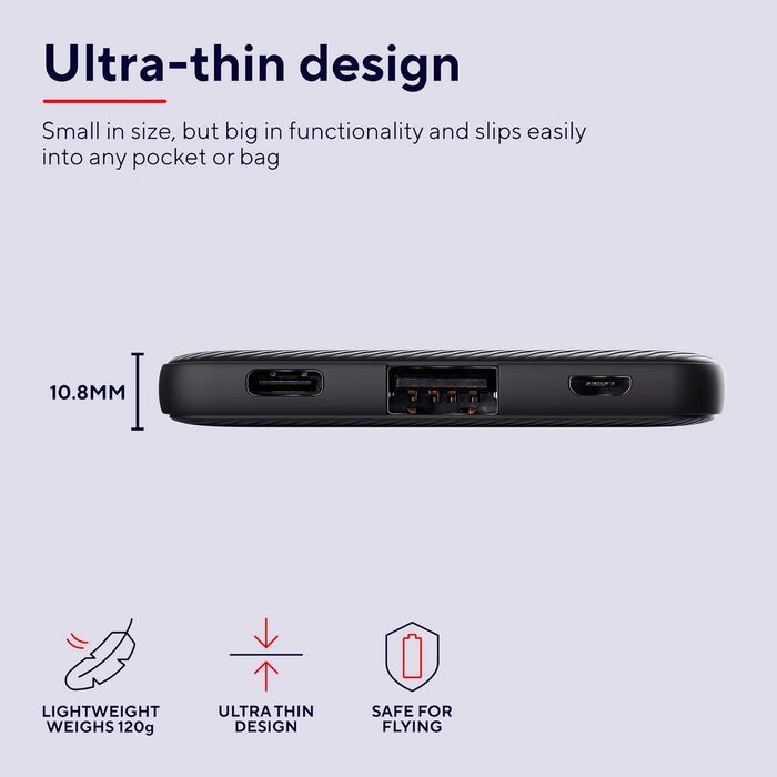 Швидка зарядка, USB-C, стійкий, для мобільного телефону/планшета, 5000mAh