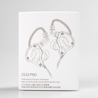 Навушники Yinyoo KZ ZS10 Pro IEM, 5 динаміків, внутрішньоканальні Hi-Fi, 2-контактний кабель, без мікрофона, золото