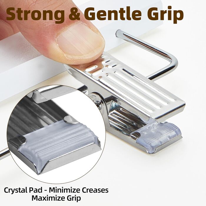 Дерев'яні вішалки для штанів та одягу HOUSE DAY з кліпсами, 25 шт. - білі, 35,5 см, з обертовим гачком