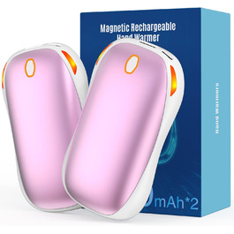 Електричний грієчка для рук 5000mAh 2 шт. - багаторазовий кишеньковий грієчка для активного відпочинку, зимовий подарунок для дітей, жінок та чоловіків, рожевий