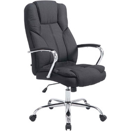 Офісне крісло Xanthos v2 класу CLP XXL з тканинною оббивкою I М'яке офісне крісло з високою спинкою і м'якими підлокітниками, Колір (Чорний)