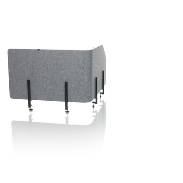 Акустична перегородка для офісу FLEXMIUT T TOP з пластику / текстилю сірого кольору (hjh OFFICE)