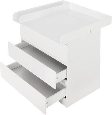 Комод-пеленальник WOLTU з пеленальним столиком, 3 висувні ящики, захист від перекидання, 86 см, білий