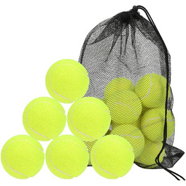 Тенісні м'ячі FOROREH з 18 предметів для тенісу та відпочинку, тенісний м'яч, Жовті м'ячі для вправ, м'ячі для іграшок для собак з сітчастою сумкою для перенесення, для дітей, для дорослих, для дресирування домашніх тварин