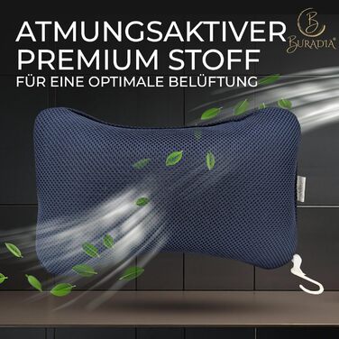 Подушка для ванни з сіткою для прання - Максимальний комфорт та розслаблення з новітньою технологією Air Mesh - Подушка для ванни з 4 міцними присосками - Подушка для шиї/голови (темно-синій)