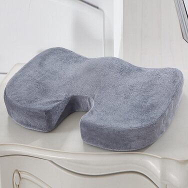 Ортопедична подушка для сидіння HomDSim з Memory Foam для стільця, авто, офісу та дому (сіра)