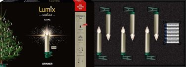 LED свічки для ялинки Lumix® SuperLight Flame, 6 шт., 9 см, тепле біле світло, розширений набір