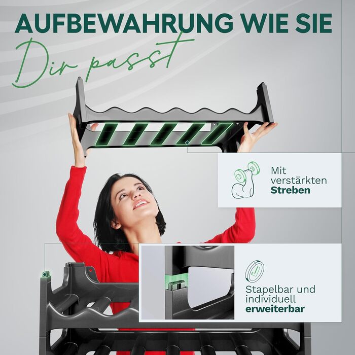 Стійка для пляшок Novaliv на 36 пляшок з переробленого пластику, розширювана, чорна, для вина та напоїв