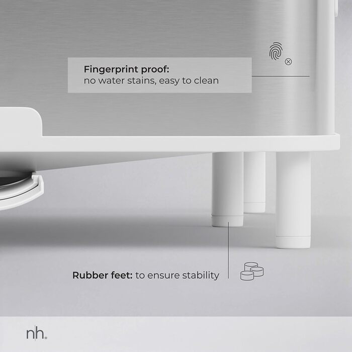 Сушарка для посуду висувна з нержавіючої сталі біла | сучасний мінімалістичний дизайн