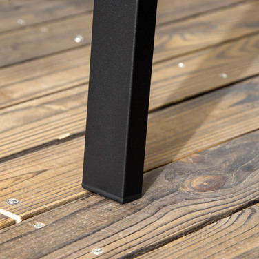 Металевий лаунж-стілець для саду, на 2 особи, з квітковим візерунком, стійкий до погодних умов, 127 x 63 x 83 см, чорний