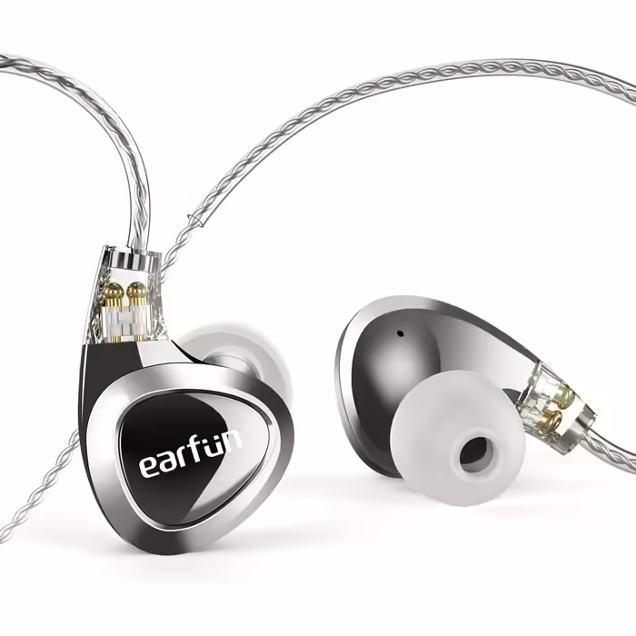 Провідні навушники EarFun EH100 In-Ear, Hi-Res IEM з 2 динаміками і 1 арматурою, 2-піновий 0,78 мм та 3,5 мм штекер, 2 пари змінних насадок