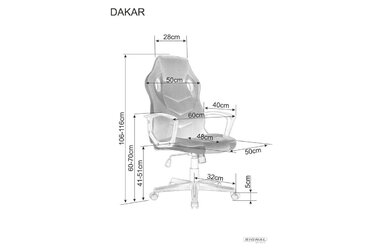 Крісло поворотне DAKAR чорний/червоний