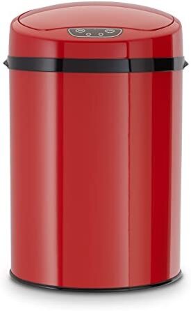 Сміттєвий бак з нержавіючої сталі EW-AE-0250 42L з ІЧ-датчиком, Inox Red (червоний, комплект з сміттєвим баком для ванної кімнати)