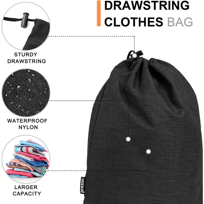 Набір компресійних органайзерів для одягу в подорож, стислий пакувальник для валізи та рюкзака, 6 шт, чорний