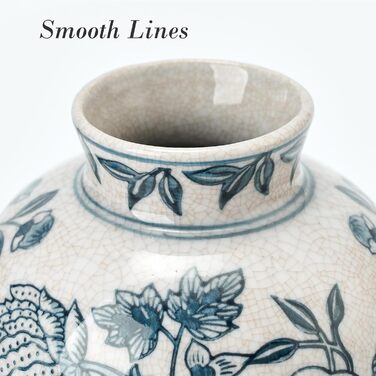 Керамічна ваза для квітів ручної роботи, 15.2 см, у стилі Бохо, декор для дому, теракота, для вітальні, столу, полиці, каміну, в сільському стилі, сіра (блакитно-біла)