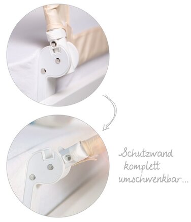 Захисний бортик для ліжка Roba Klipp-Klapp 100 бежевий 100x40 см - бортик для дитячого ліжечка, складаний, захист від випадання для немовлят та дітей