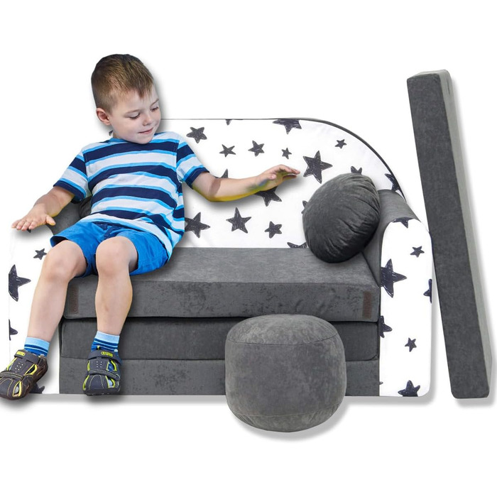 Дитяче крісло-софа 3в1 з функцією ліжка для дівчаток та хлопчиків, крісло-мішок, трансформер для дитячої кімнати (AC1)