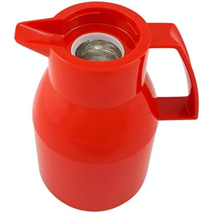 Термос Helios Top Push, 1 літр, червоний, з пластиковою ізоляцією