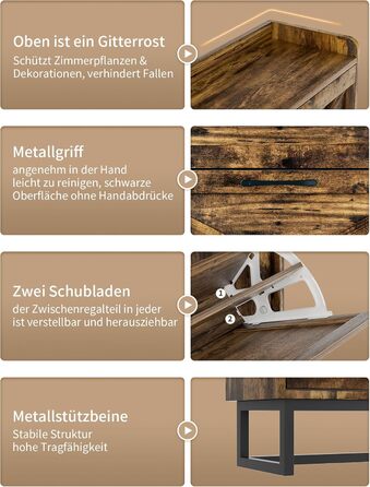 Шафа для взуття з 2 відкидними дверцятами, полиця для взуття в передпокій, вузька шафа-кіпер для взуття з 4 полицями, тумба для взуття з металевими ніжками, органайзер для взуття з дерева для стіни, 80x23,8x101,7 см, Білий (Коричневий)