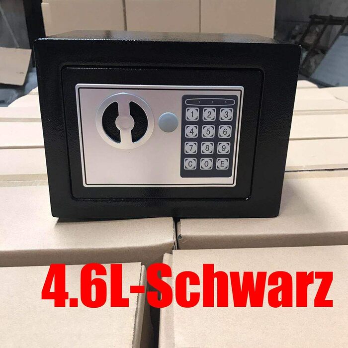 Сейф Tresor з двобічним замком, сталевий, з електронним кодовим замком та 2 ключами (4.6L, чорний)