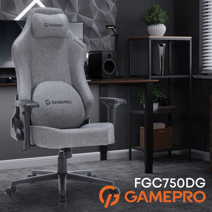 Крісло ігрове GamePro FGC750DG Fabric Dark Gray