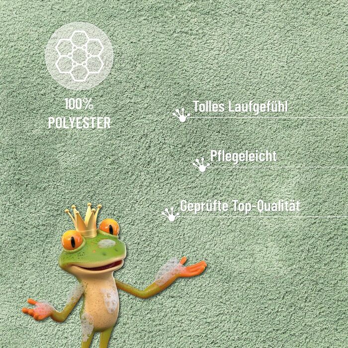 Килимок для ванної кімнати Lind Grün (55 x 65 см) - м'який, антиковзний, пральний