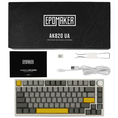 Клавіатура механічна бездротова EPOMAKER AK820 Pro Flying Fish White (AK820-PRO-W-FF)