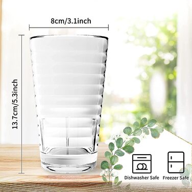 Набір склянок Alimota 6 шт. на 385 млнабір пластикових склянок для водиможна мити в посудомийній машинісклянки для джинадля сім'їРесторан і ресторан