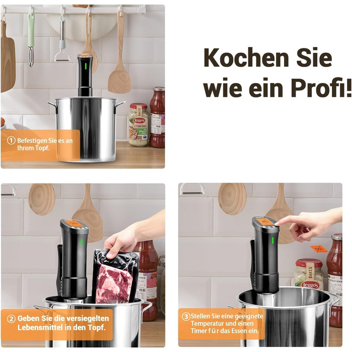 Inkbird Sous Vide Stick 1000 Вт, ISV-200W - су-від прилад з керуванням через додаток, 360° циркуляція, 0°C-90°C