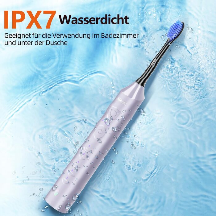 Електрична звукова зубна щітка Ritter з 5 режимами, 40000 VPM, IPX7, акумулятор 90 днів, таймер, блакитна