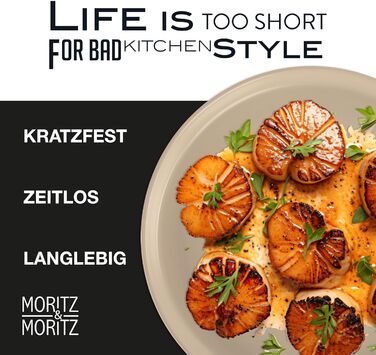 Набір кавових чашок Moritz & Moritz NORDIC, 6 шт. - 300 мл, кераміка, стильний дизайн, для кави, чаю, капучино (Тауп, 24-елементний набір)