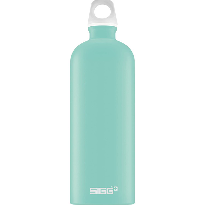 Вулична пляшка для пиття SIGG Traveller (1 л), що не містить забруднюючих речовин і герметична пляшка для пиття для піших прогулянок, легка спортивна пляшка для пиття з алюмінію (Glacier)