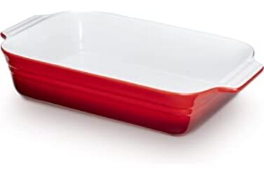 Форма для запікання розміром 40 см, об'ємом 3 літри червоного кольору на 4-6 осіб / Форма для запікання з керамічного фаянсового посуду прямокутної форми, стійка до подряпин / Backf