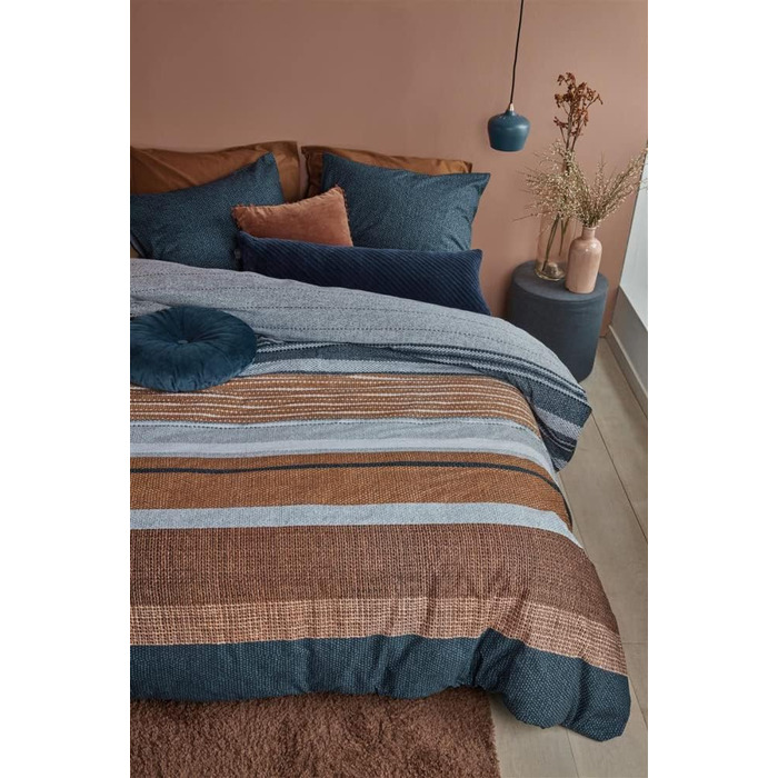 Комплект постільної білизни Beddinghouse Cotton Lex Color Blue, розмір 155x220см80x80 Смужки Смужки