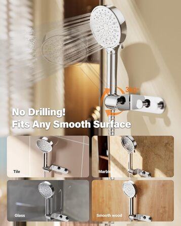 Фільтр для душу Cobbe зі шлангом, ручна лійка з 3 вугільними фільтрами, душова лійка з 6 режимами, високопродуктивний економний душ з фільтром від накипу для жорсткої води, видаляє 99% хлору (хром 63)