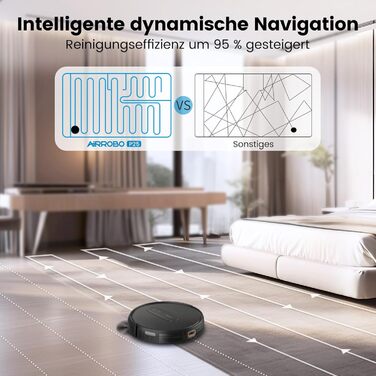 Робот-пилосос AIRROBO P25: потужність 2800Pa, для тварин, керування через додаток, 120 хвилин роботи, з пультом, чорний