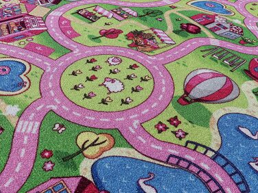 Килимок для ігор Primaflor-міцний дитячий килимок-високоякісний килимок для дитячої кімнати-Килимок для ігор для хлопчиків і дівчаток - SWEET CITY-140x200 см (95x133 см)