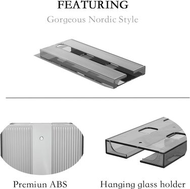 Набір тримачів для келихів Vaisoeny (4 шт.), сірий колір. Підійде для кухні та бару.