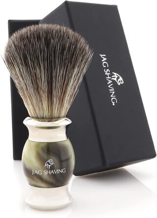 Щітка для гоління борсука Jag Shaving - зелений імітація рогу (60 символів)