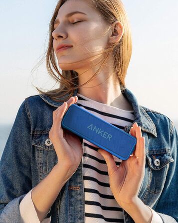 Портативна Bluetooth колонка Anker SoundCore 2, блакитна: потужний звук, глибокий бас, 24 год роботи, водонепроникність IPX7, сумісна з iPhone, Galaxy та іншими пристроями