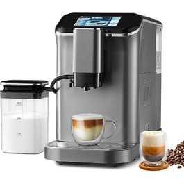 Автоматична кавомашина VEVOR CM9002A-GS з вбудованою кавомолкою, 15 ступенів помелу, резервуар для води 1.5 л, контейнер для зерен 180 г