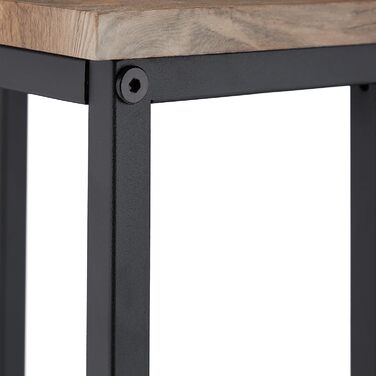 Журнальний столик Relaxdays, промисловий дизайн, C-подібна форма, журнальний столик, металевий і дерев'яний вигляд, HBD 66x46x30 см, сіро-коричневий/чорний