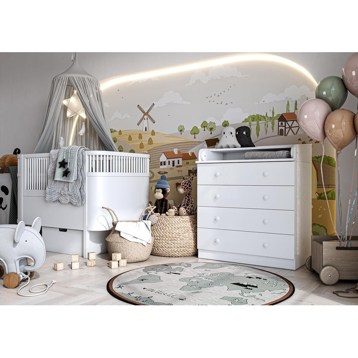 Комод для переодягання Shefa Kids 800 білий - якісний комод з пеленальним столиком для дитячої кімнати