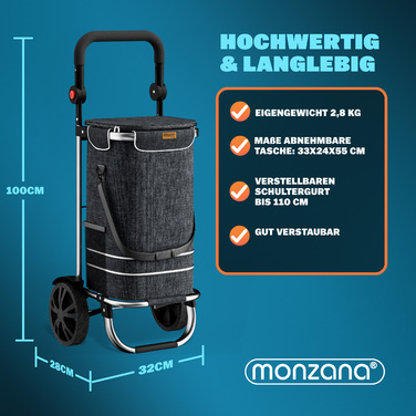 Візок для покупців Black Alu 56L 31x24x54см