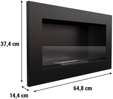 Гольф Критий камін на біоетанолі 0,2 л TV Сталь чорний 37x64 см Набір для ароматерапії